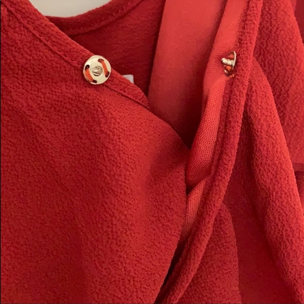 Rust Ruffle Romper by Reverse - Picture 8 of 8
